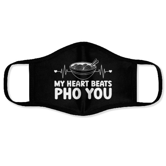 My Heart Beats Pho You Vietnamese Noodles Food Face Masks