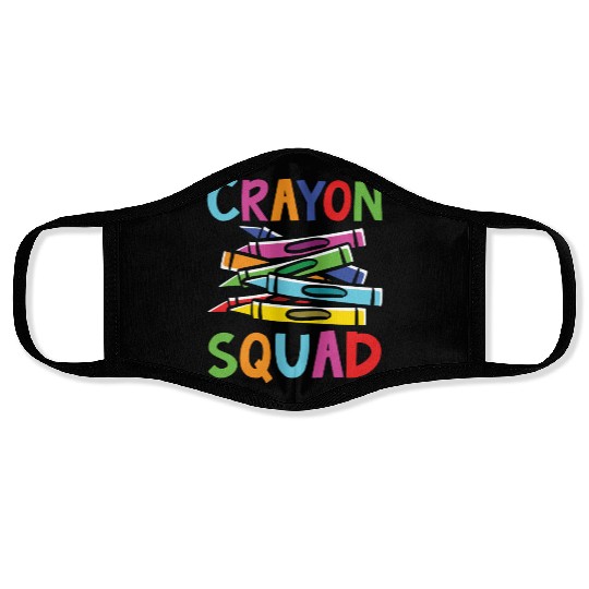 Crayon Squad Student Back To School Face Masks