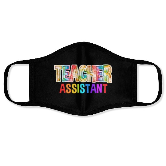 Teacher Assistant Tie Dye Back To School Face Masks