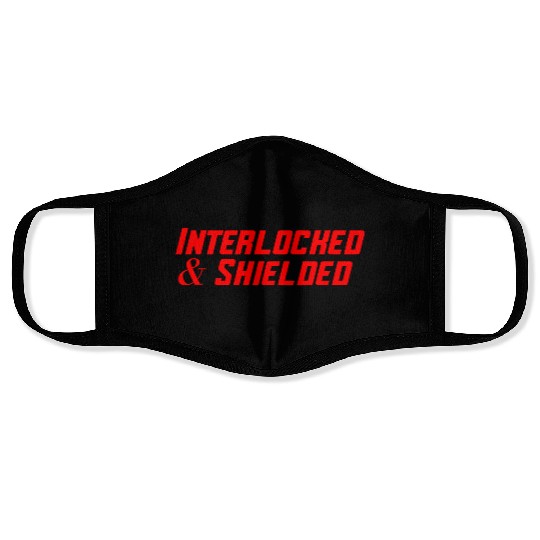 INTERLOCKED & SHIELDED - RED DESIGN Face Masks