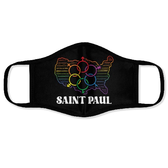 Saint Paul Pride Month Pride Flag LGBT Community L Face Masks