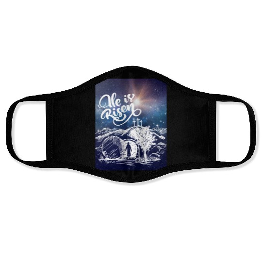 He Is Risen!Jesus,Easter, Bright & Morning Star Face Masks