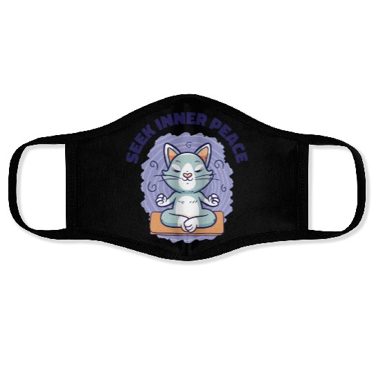 Serenity Cat Yoga Cat Owner Meditation Yoga Fan Face Masks