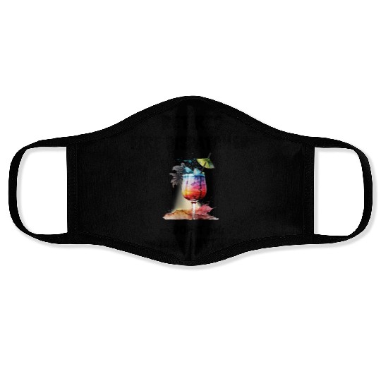 Retired Fire Dispatcher Vacation Tropical Cocktail Face Masks