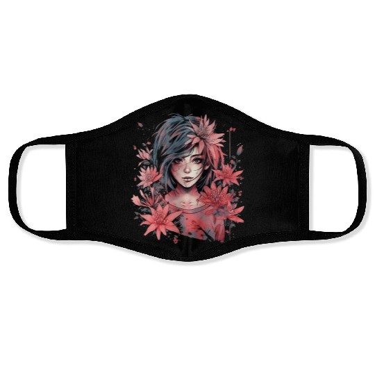 Japanese Spider Lily Soft Anime Aesthetic Flower Face Masks
