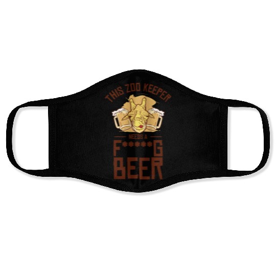 Zookeeper Drinking Beer Zookeeping Beer Lover Face Masks