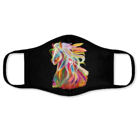 Horse Head Watercolor Equestrianhorse for girlswat Face Masks