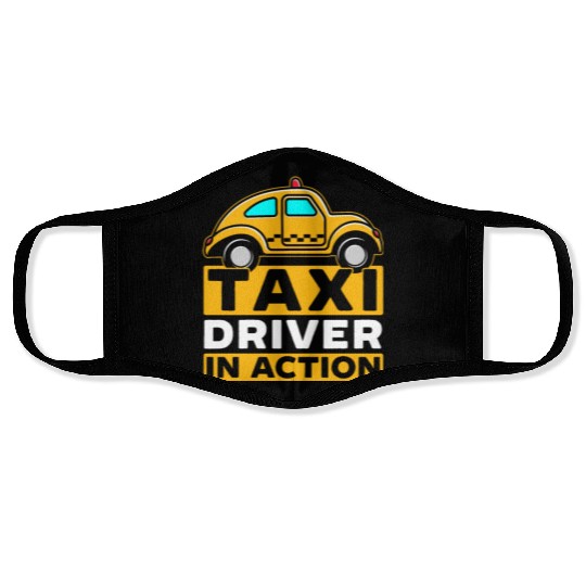 Taxi Driver In Action Taxicab Cab Driver Cabbie Face Masks