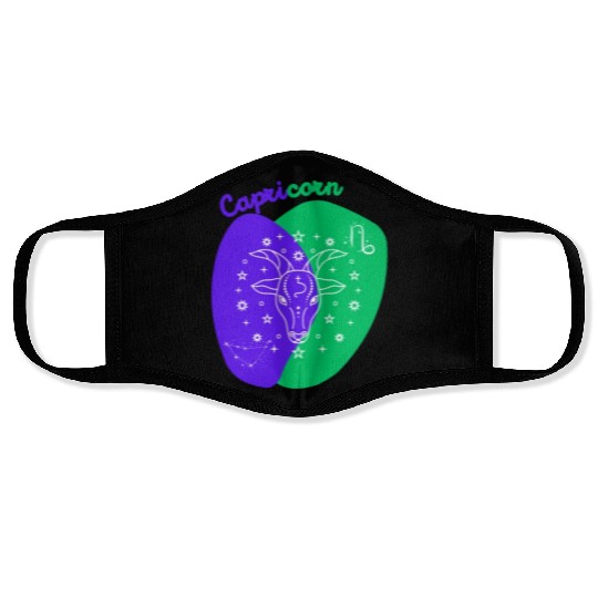 Cosmic Climb A Minimalist Capricorn Design Face Masks