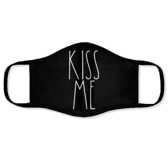 Kiss Me White Rae Dunn Inspired Minimalist Decor Face Masks