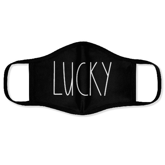 Lucky White Rae Dunn Inspired Minimalist Decor Face Masks