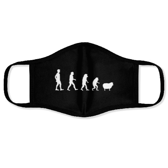 Human to Sheep Evolution Face Masks