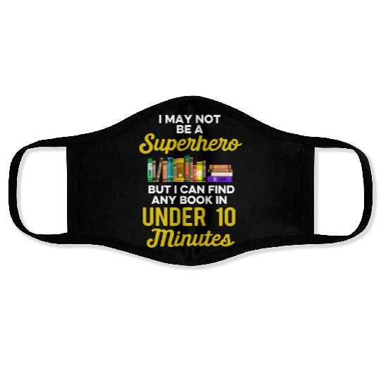 Librarian Bookworm Book Nerd Reading Library Face Masks