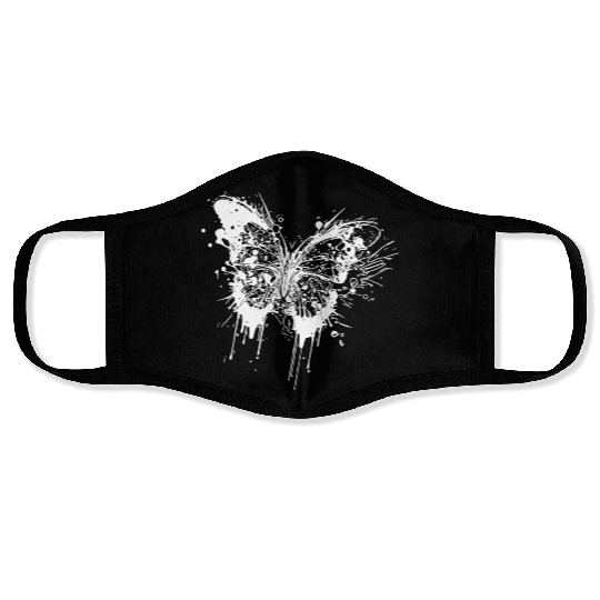 Tattoo Ink Splash Butterfly Face Masks