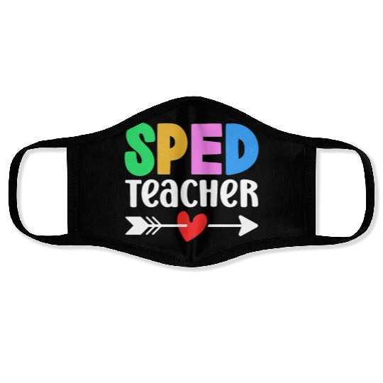 Sped Teacher Special Education Cute Awareness Face Masks
