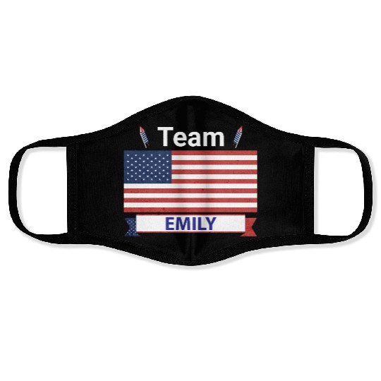Team Emily USA American Flag Stars Face Masks