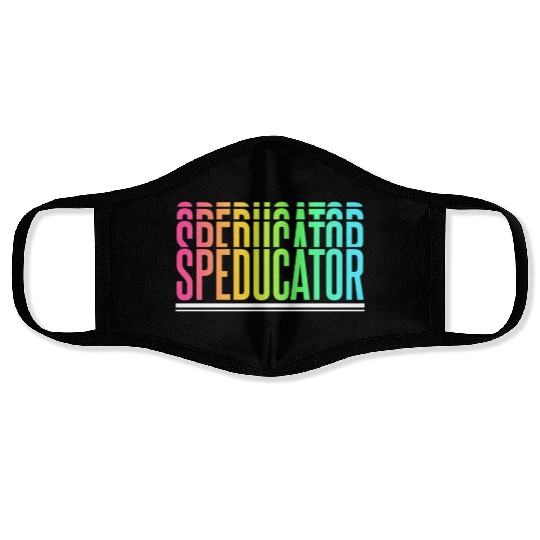 Speducator Sped Special Education Cute Teacher Face Masks