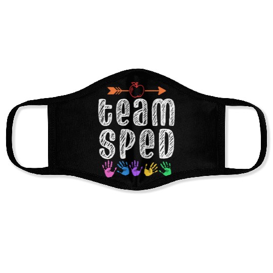 Team Sped Teacher Awareness Special Education Face Masks