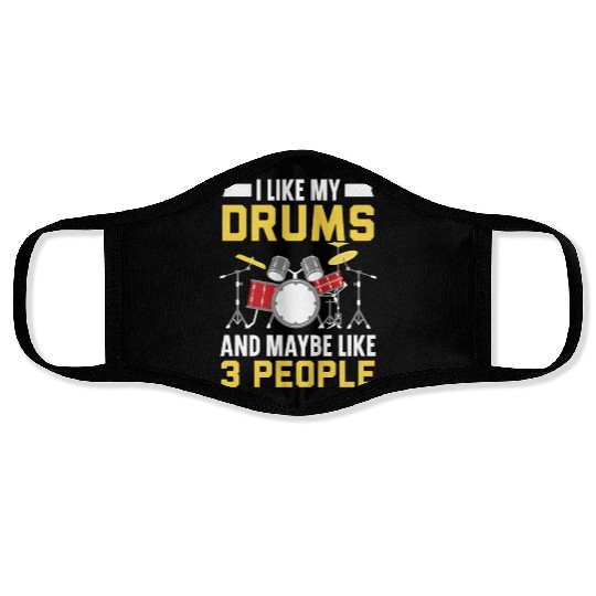 Drummer Musical Instrument Musician Drum Player Face Masks