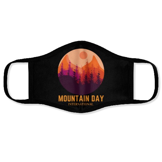 mountain day International, Camping Gift, Forest Face Masks