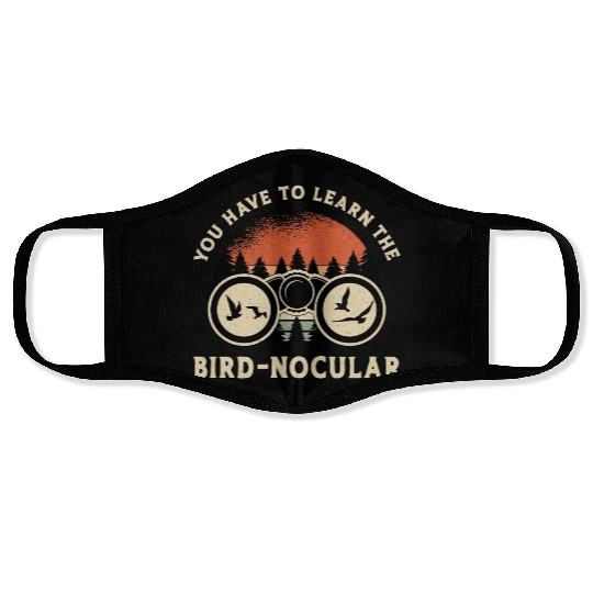 Bird Watching The Bird Nocular Retro Bird Watcher Face Masks