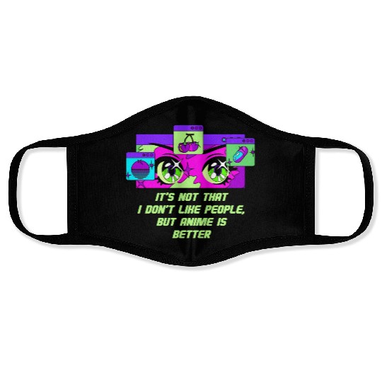 Anime Is Better Japanese Introvert Japan Antisocia Face Masks