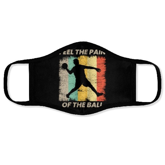 Dodgeball Player Coach Team Sports Vintage Retro Face Masks