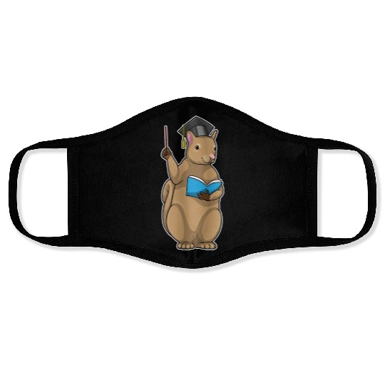 Squirrel As Teacher With Book Face Masks