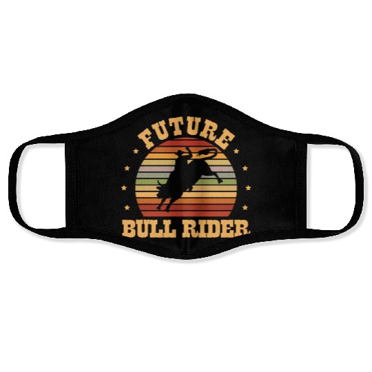 Future Bull Rider Bull Riding Western Rodeo Cowboy Face Masks