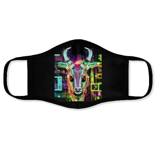 Neon Baphomet Face Masks