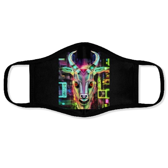Neon Baphomet Face Masks