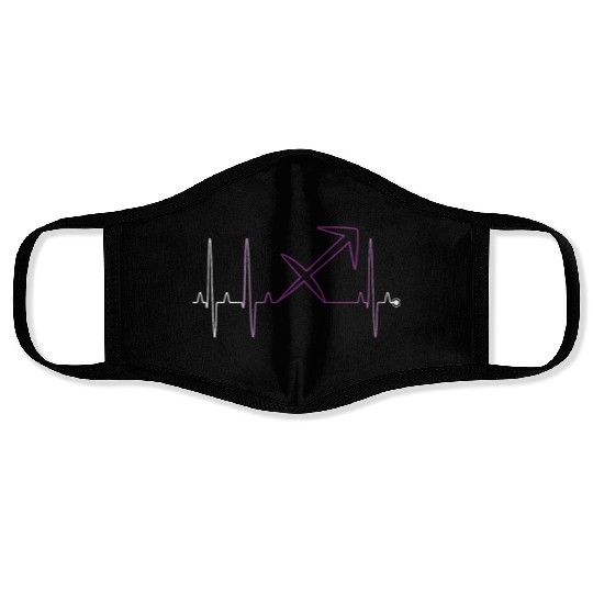Sagittarius Heartbeat Face Masks