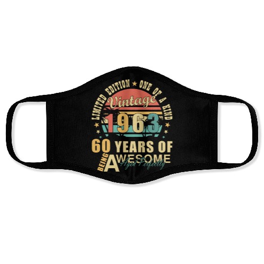 60th birthday 60 years born 1963 Face Masks