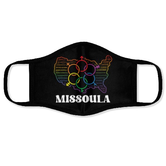 Missoula Pride Month Pride Flag LGBT Community LGB Face Masks