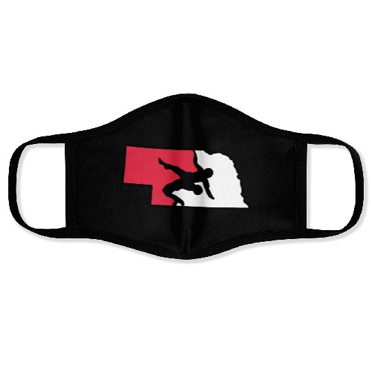 Nebraska Wrestling (State Colors) Face Masks