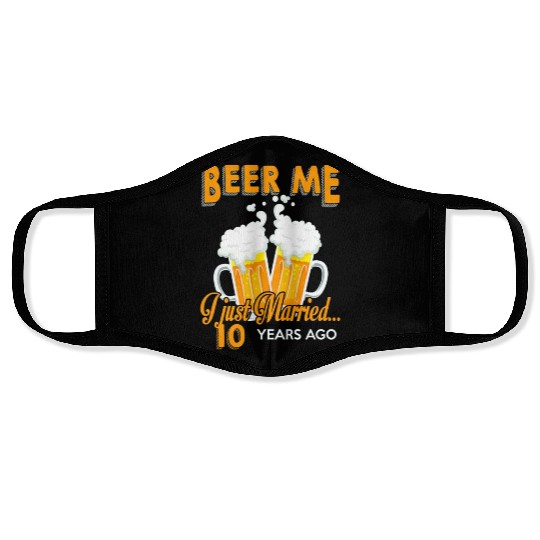 Anniversary Gift 10th 10 Years Wedding Celebration Face Masks