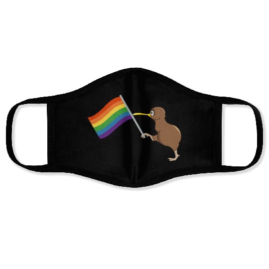 Rainbow Kiwi Pride Face Masks