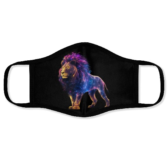 Neon Lion Majestic Animal Face Masks