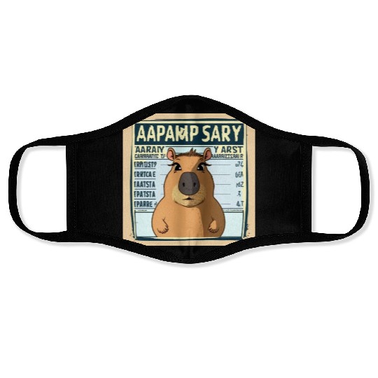 Wanted for 93 Felonies Na Capybara Mugshot Outlaw Face Masks