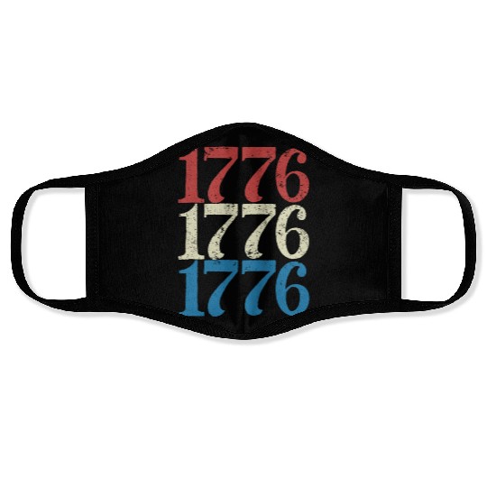 1776 4th Of July Usa Flag Red Face Masks