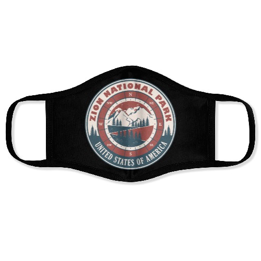 Zion National Park United States Vintage Hiking Face Masks