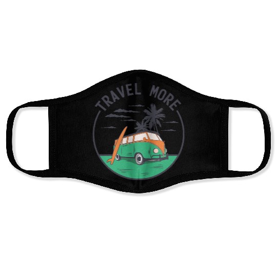 Travel More Vacation Explore Wanderlust Holidays 4 Face Masks
