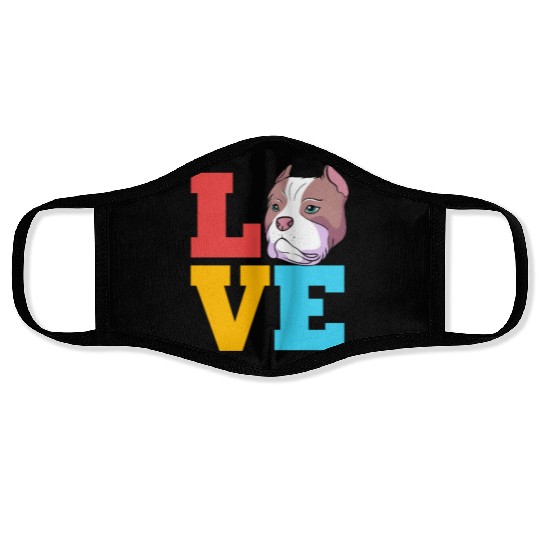 Bully Dog Lover I Love My American Bully Face Masks