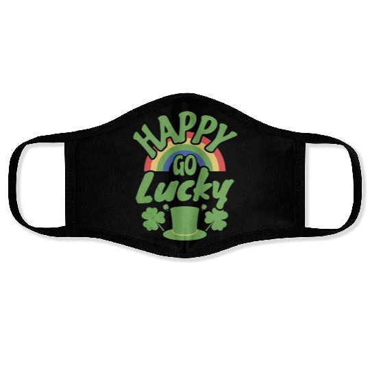 Happy Go Lucky Unisex Face Masks