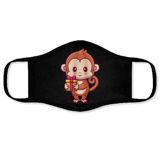 Cute Monkey Holding Face Masks