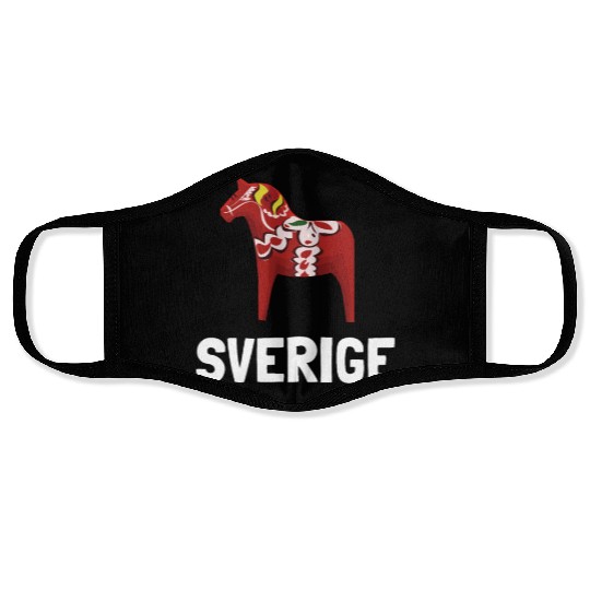 Sverige Sweden Swedish Dala Horse Dalecarlian Face Masks