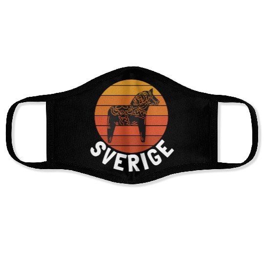 Sverige Sweden Swedish Dala Horse Dalecarlian Face Masks