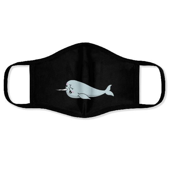 Procrastinating Narwhal Lover Aquatic Animals Face Masks