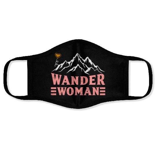 Wanderwoman Mountaineering Hiking Women Face Masks