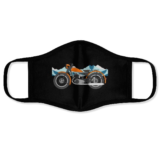 Vintage motorcycle Design Face Masks for Men